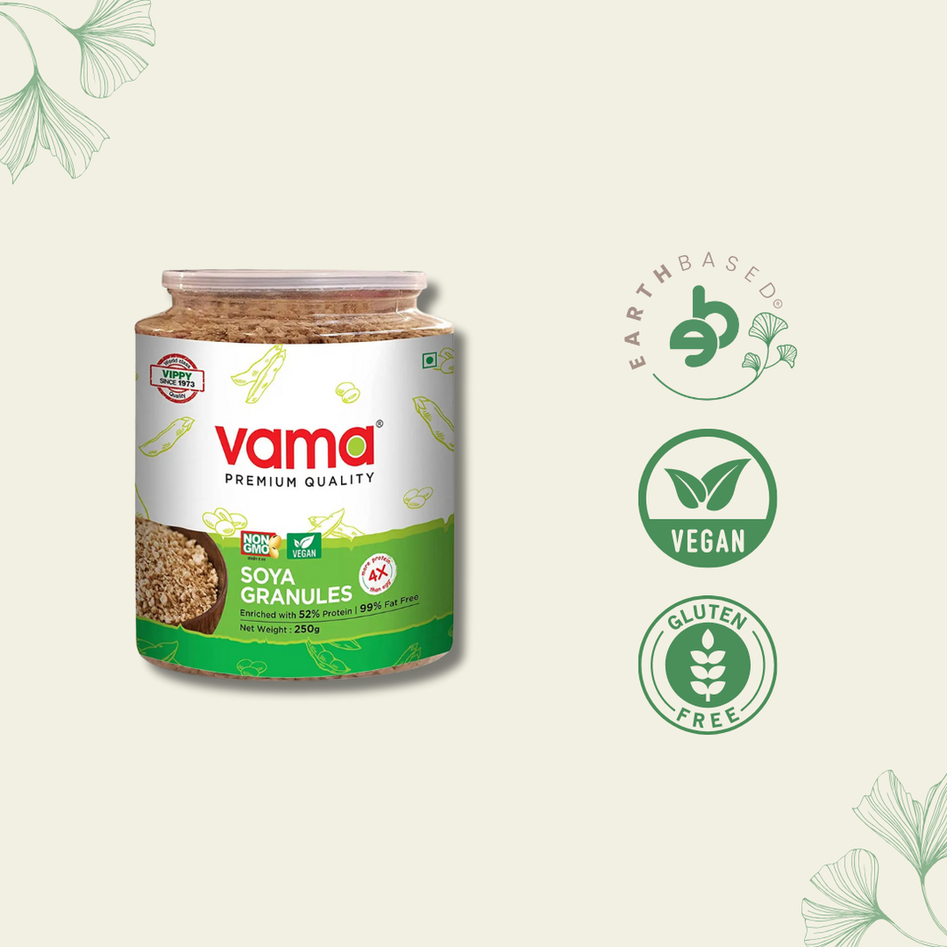 Vama SOYA Mince-Granules | 99% Fat-Free | Vegan | Gluten-Free | Healthy Products 250g - EarthBased 