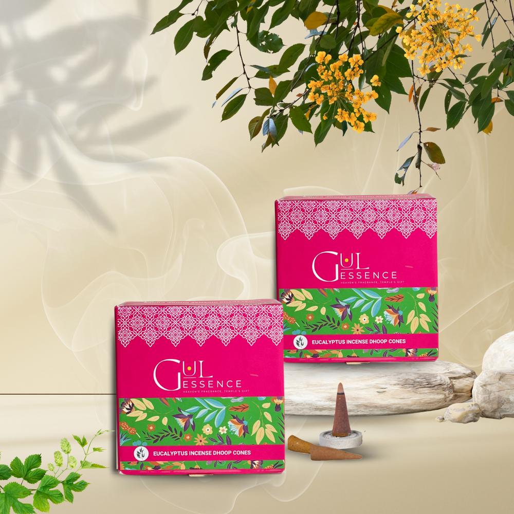 Eucalyptus Dhoop Cones | Made from Temple Flower | Gulessence - EarthBased 