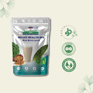 TummyFriendly Foods Organic Millet Health Mix With Bittergourd, Methi Seeds, Moringa Leaves 800 g - EarthBased 