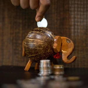Golu Gullak - Coconut Shell Gannu Bank - EarthBased 