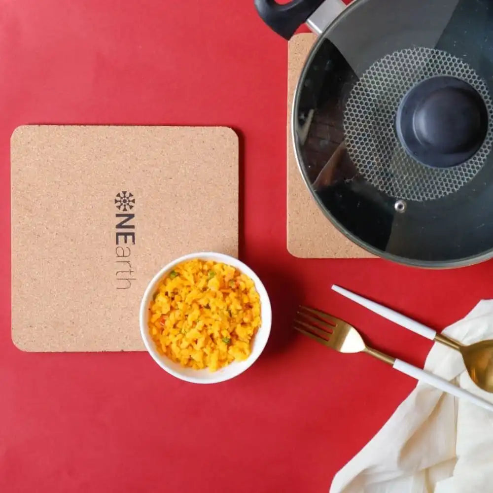 Heat Resistant Cork Trivets Pack of 2 (Square) - EarthBased 