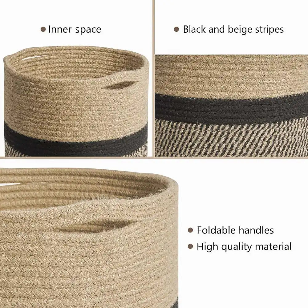 Black Jute Rope Baskets / Planters - EarthBased 