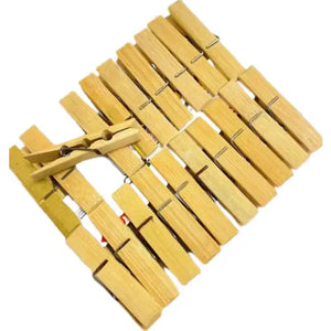 Cloth Pegs (Bamboo) - Pack of 20 | Pack of 2 - EarthBased 