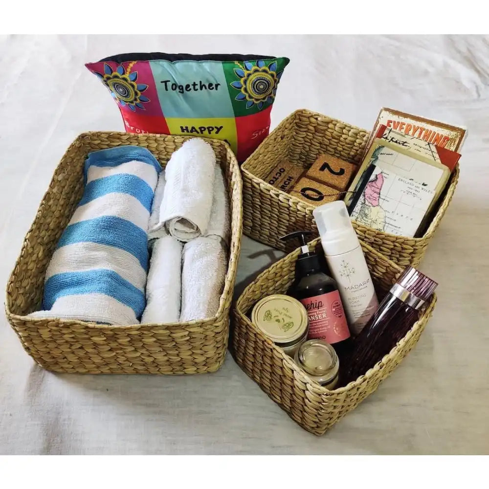 Set of 3 baskets - Water Reed (Kauna Grass) - EarthBased 