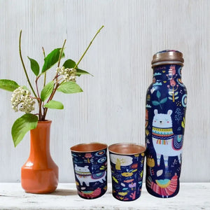 Copper Bottle Gift Set (with cleaning brush) - EarthBased 