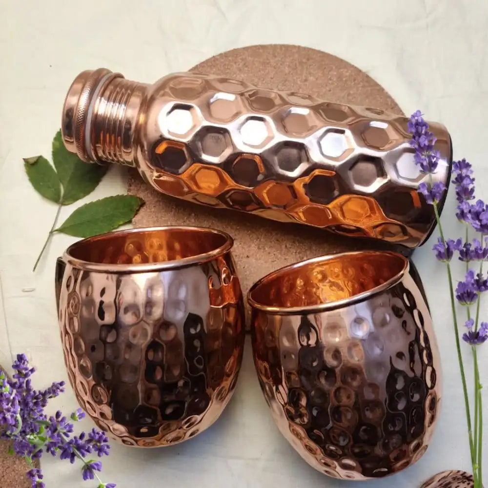 Copper Bottle With Mugs - EarthBased 