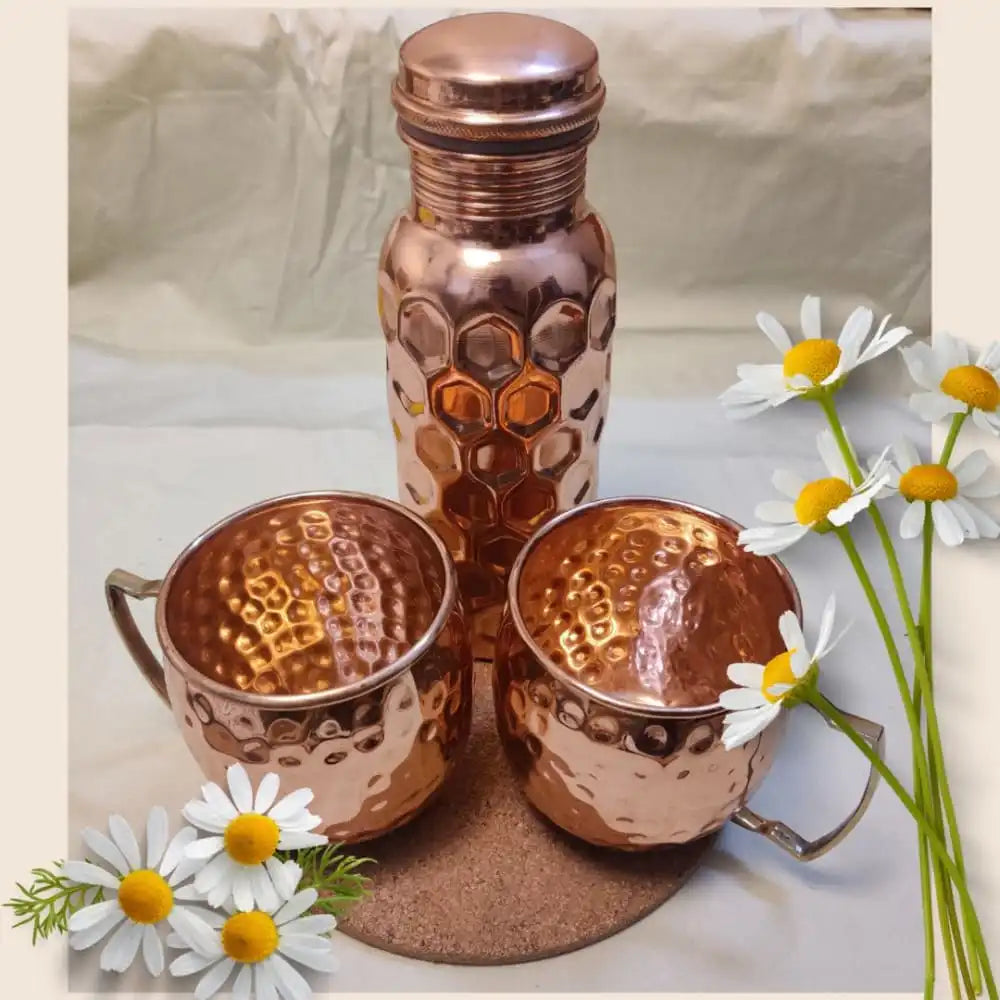 Copper Bottle With Mugs - EarthBased 