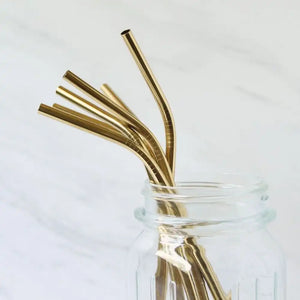 Copper Straws With Cleaner - Pack of 2 (Copper) Straight - EarthBased 