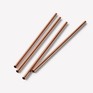 Copper Straws With Cleaner - Pack of 2 (Copper) Straight - EarthBased 