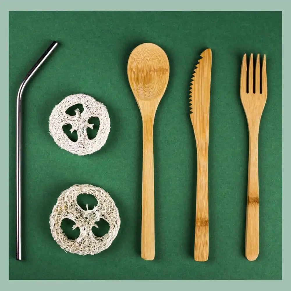 Bamboo Travel Cutlery Set - EarthBased 
