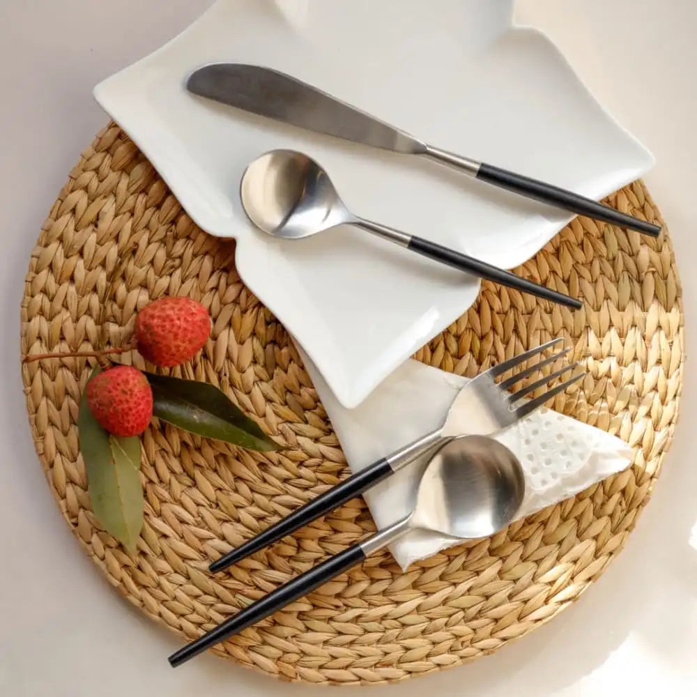 Grey & Black Steel Cutlery Set - EarthBased 
