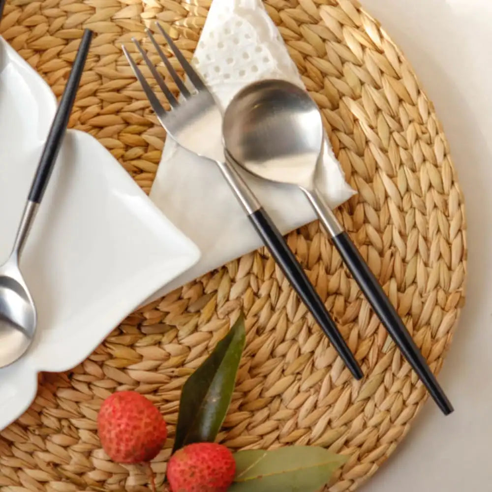 Grey & Black Steel Cutlery Set - EarthBased 