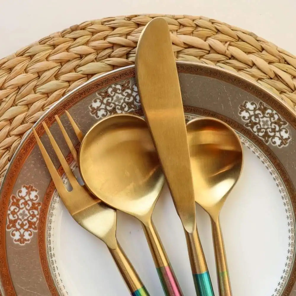 Rainbow Steel Cutlery Set - Handle - EarthBased 