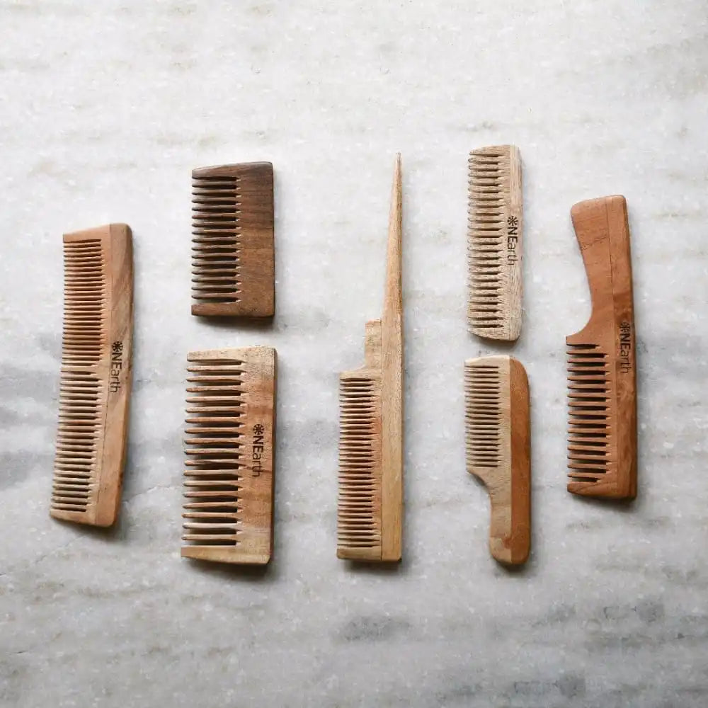 Organic Neem Wood Combs - Pack of 7 - EarthBased 