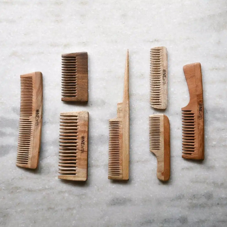 Organic Neem Wood Combs - Pack of 7 - EarthBased 