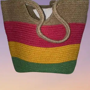Colourfull Jute Tote Bag - EarthBased 
