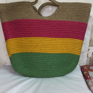 Colourfull Jute Tote Bag - EarthBased 