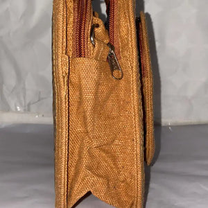 Oval Shital Pati & Jute Sling Bag - EarthBased 