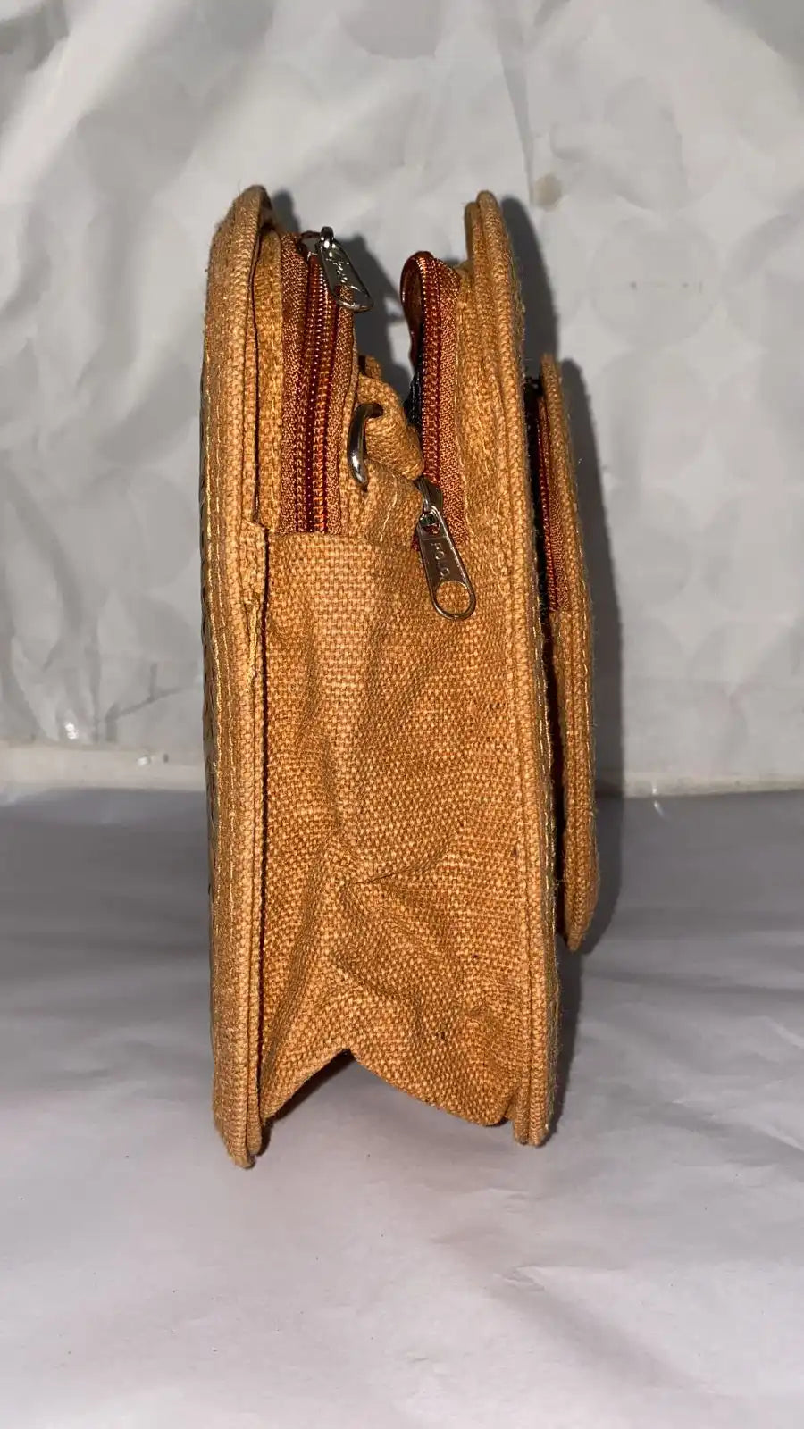 Oval Shital Pati & Jute Sling Bag - EarthBased 