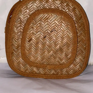 Oval Shital Pati & Jute Sling Bag - EarthBased 