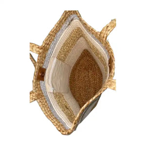 Beige Jute Tote Bag - EarthBased 