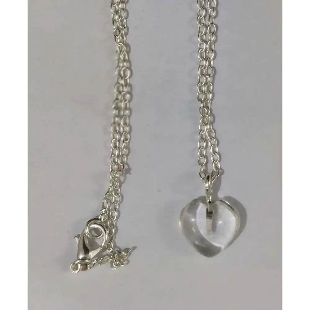 Clear Quartz Stone Pendant with Silver Chain - EarthBased 