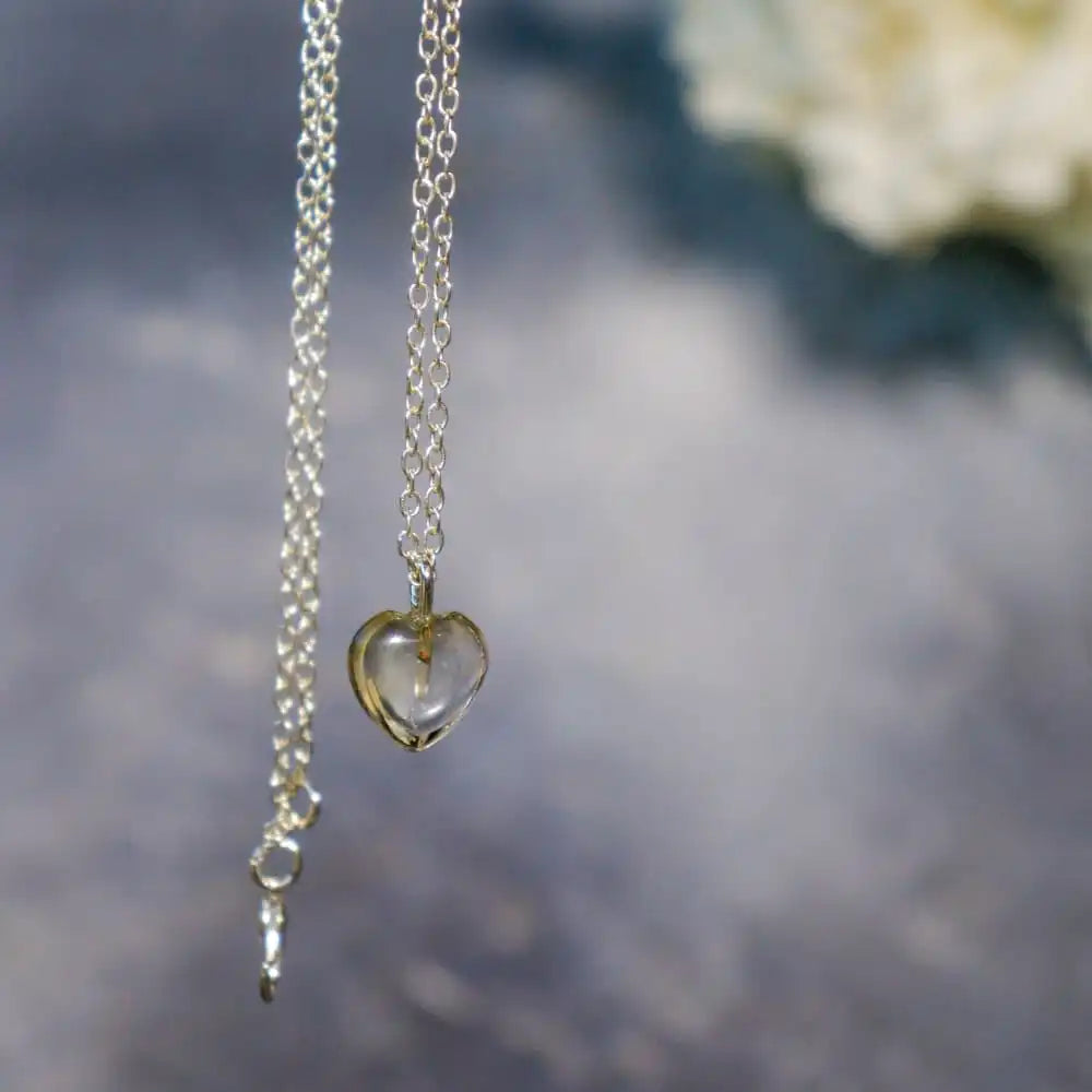 Citrin Stone Pendant with Silver Chain - EarthBased 