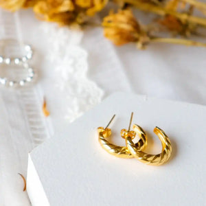 Circle- Gold Plated Brass Metal Earrings - EarthBased 