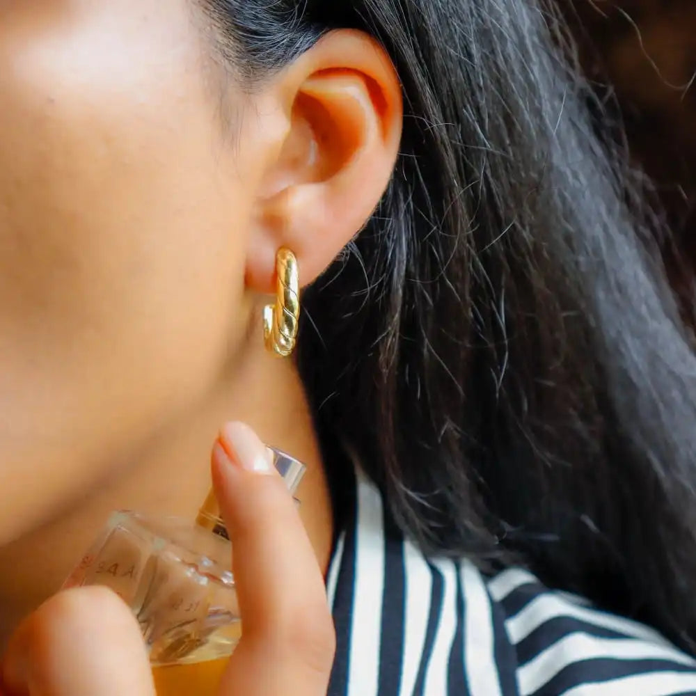 Circle- Gold Plated Brass Metal Earrings - EarthBased 