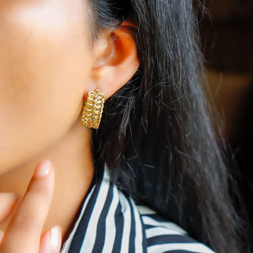Hoops - Gold Plated Brass Metal Earrings - EarthBased 