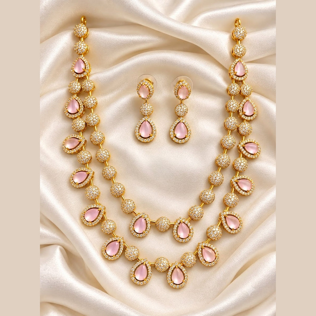 Pink Layered Necklace Set