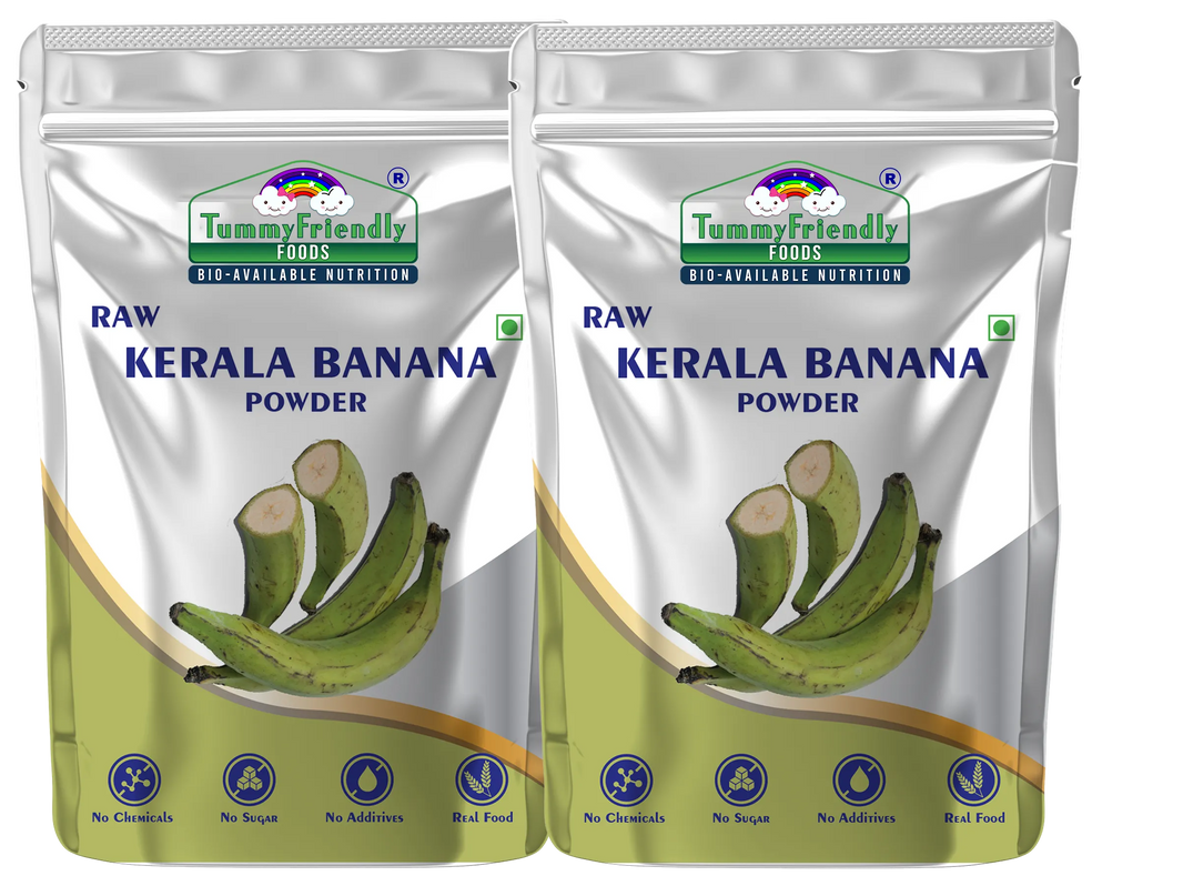 TummyFriendly Foods Natural Raw Kerala Banana Powder | Raw Nendran Banana Powder | No Chemicals Cereal (400 g, Pack of 2) - EarthBased 