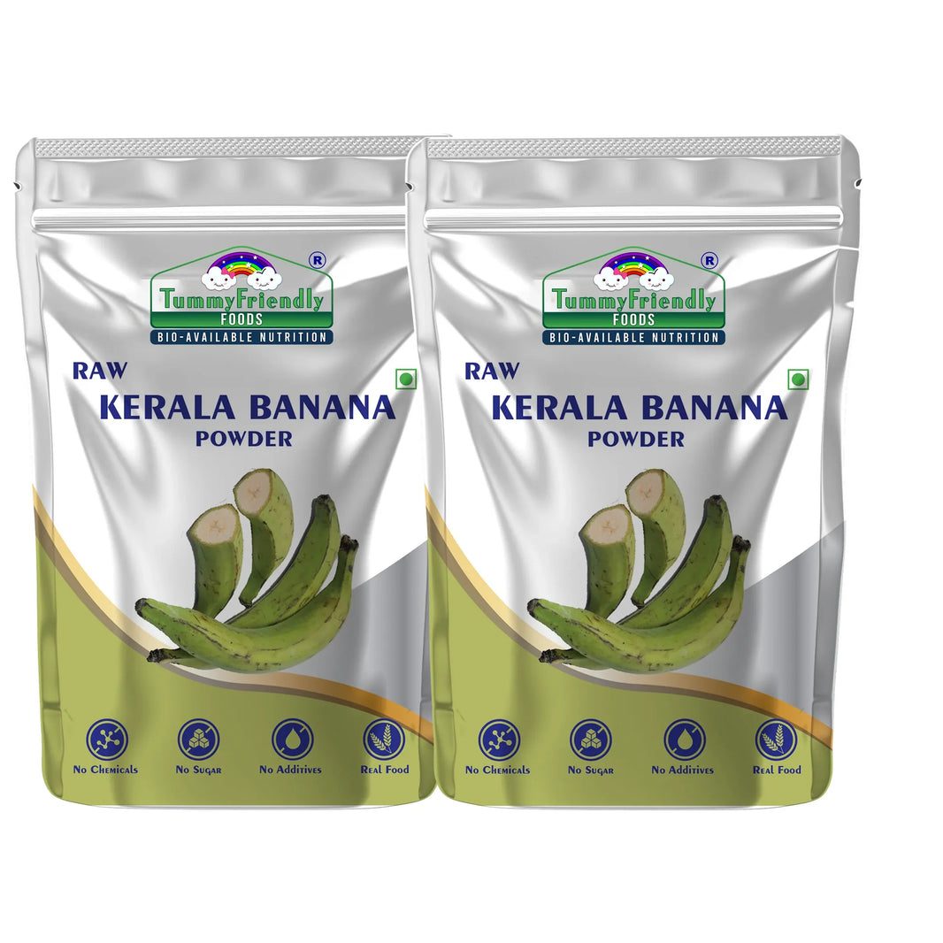 TummyFriendly Foods Natural Raw Kerala Banana Powder | Raw Nendran Banana Powder | No Chemicals Cereal (400 g, Pack of 2) - EarthBased 