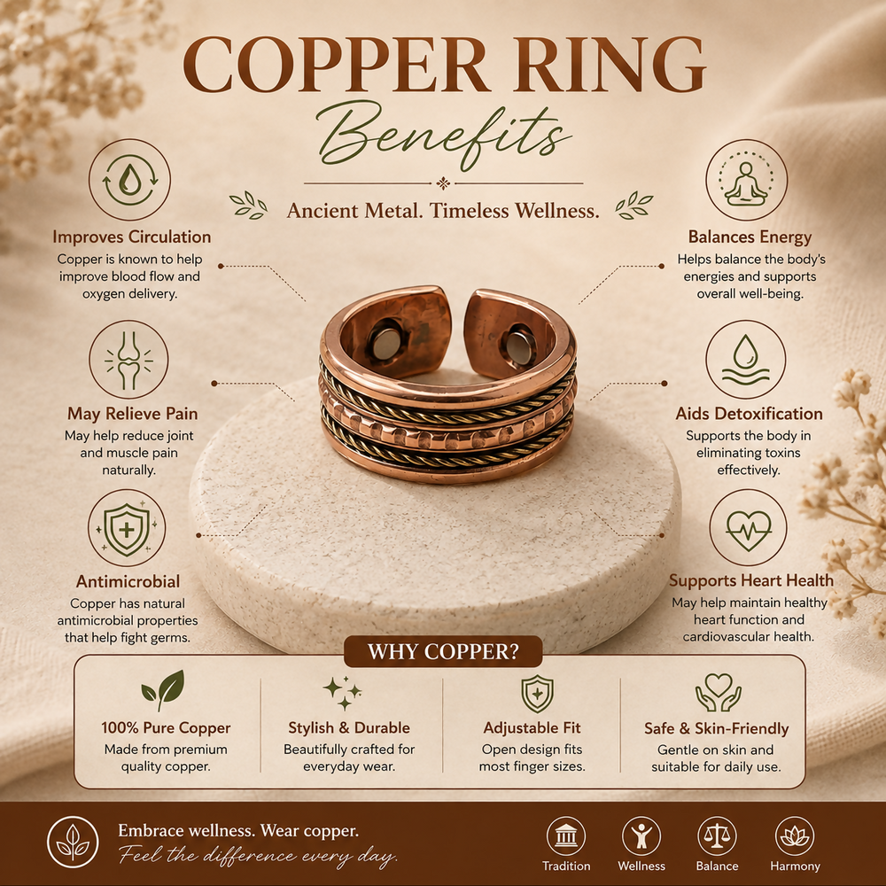 Copper magnetic ring – Ayurvedic-inspired wellness ring by Nature Heal