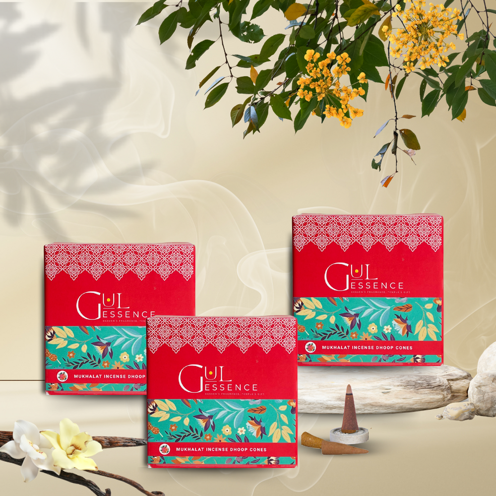 Mukhallat Dhoop Cones | Made from Temple Flower | Gulessence - EarthBased 