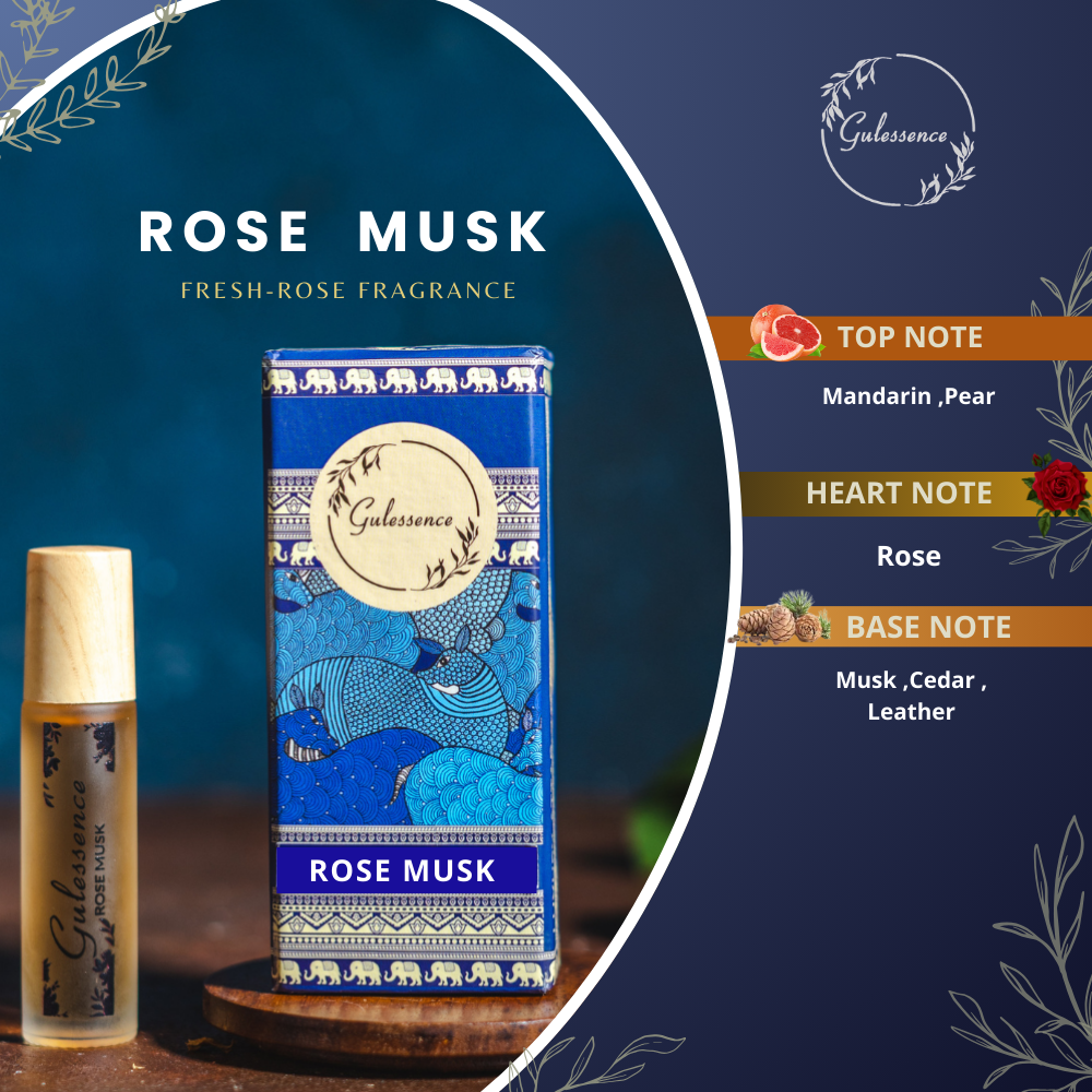 Rose Musk Roll On Perfume | Roll-On Attar | Gulessence - Gulessence