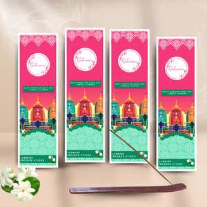 Jasmine Incense Sticks With Free Incense Holder | Made from Cow dung & Temple Flower | Gulessence | Pack of 2 - EarthBased 