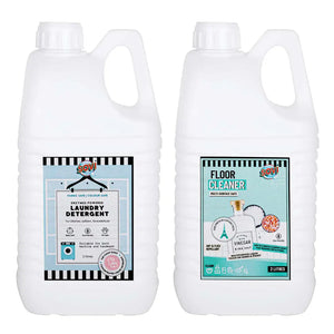 SOVI® Floor Cleaner 2 Liters | SOVI® Laundry Liquid Detergent 2 Liters, Pack of 2 - EarthBased 