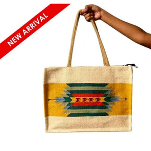 Craftinence Women Boho Sutra Marigold tote handbags for women - Handmade Artisanal Eco-Friendly Upcycled Cotton Handbag - EarthBased 