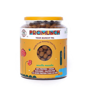 PROMUNCH Roasted Soya Snack | Vegan |Gluten-Free | Flavor: Noodle Masala 300 g Pack of 1 - EarthBased 