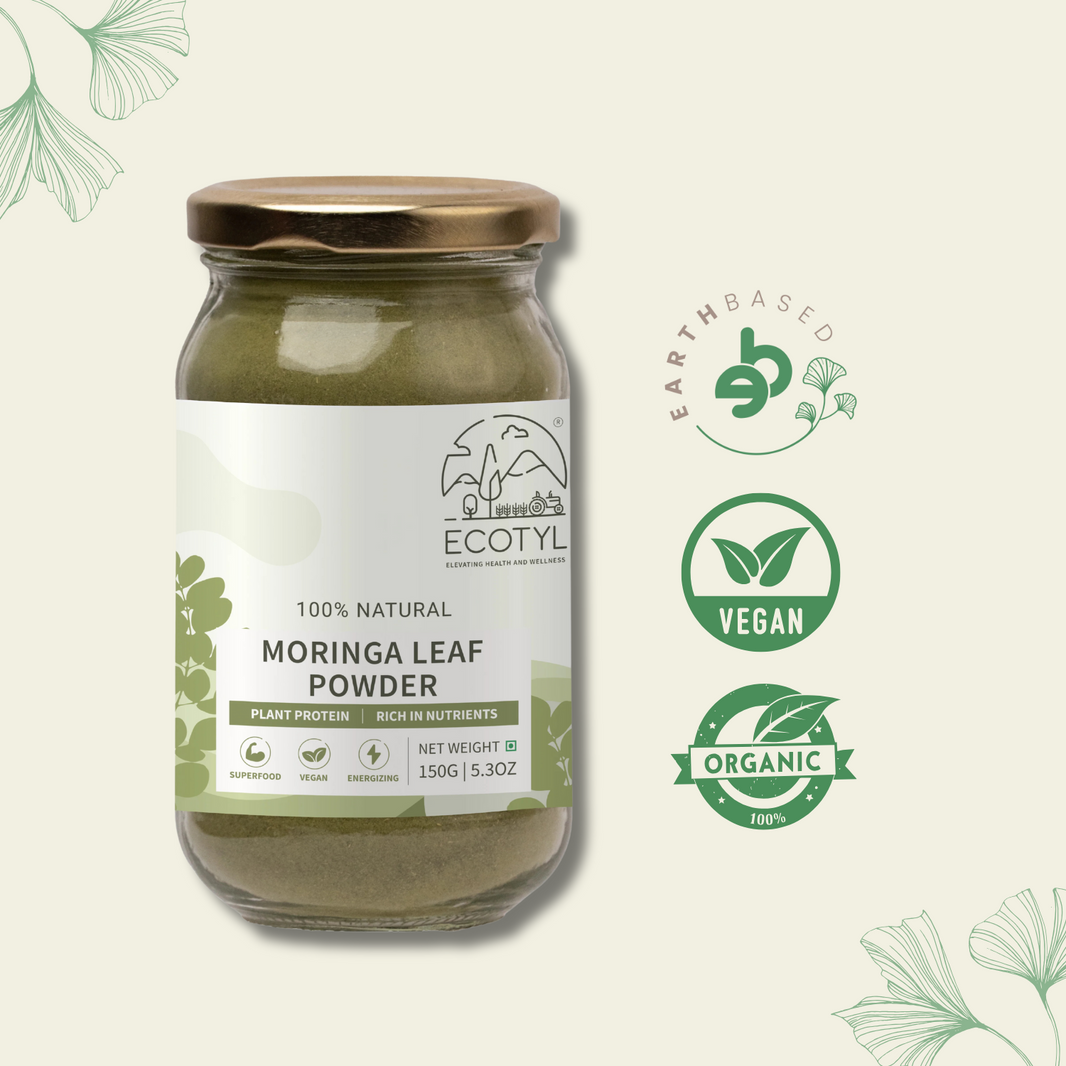 Moringa Powder | Natural Multi - Vitamin | Good for Hair & Skin | Natural Leaf Powder | Ecotyl - EarthBased 