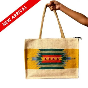 Craftinence Women Boho Sutra Marigold tote handbags for women - Handmade Artisanal Eco-Friendly Upcycled Cotton Handbag - EarthBased 