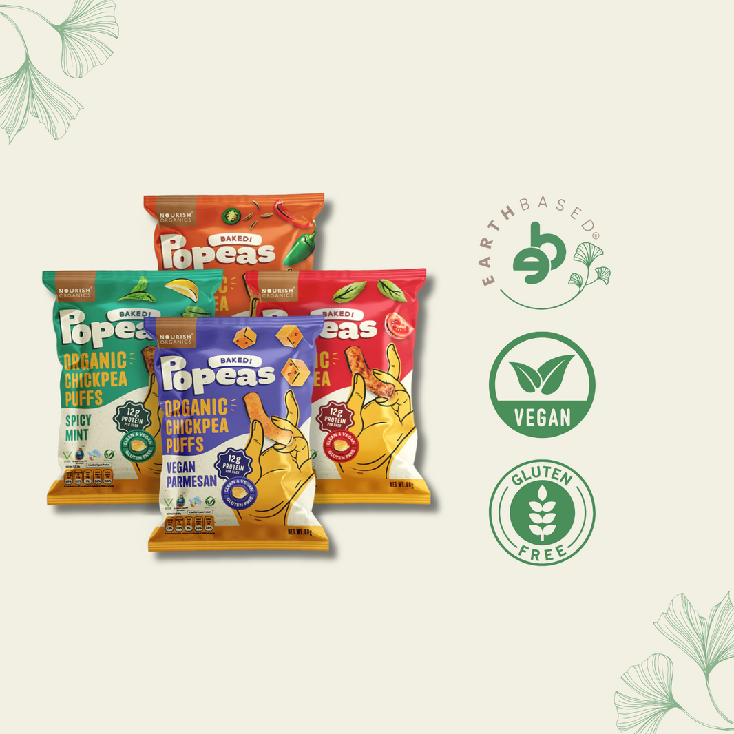 Nourish Organics Chickpea Puffs | Variety Pack (Pack x4) - EarthBased 