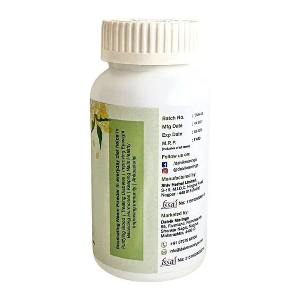 Daivik Moringa Neem Veg Capsules | 100% Natural | Detox, Skin Care, Anti Inflammatory | 100 Caps Each - EarthBased 