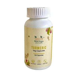 Daivik Moringa Turmeric Veg Capsules | 100% Natural | Immunity Booster, AntiInflammatory, Antioxidant | 100 Caps Each - EarthBased 
