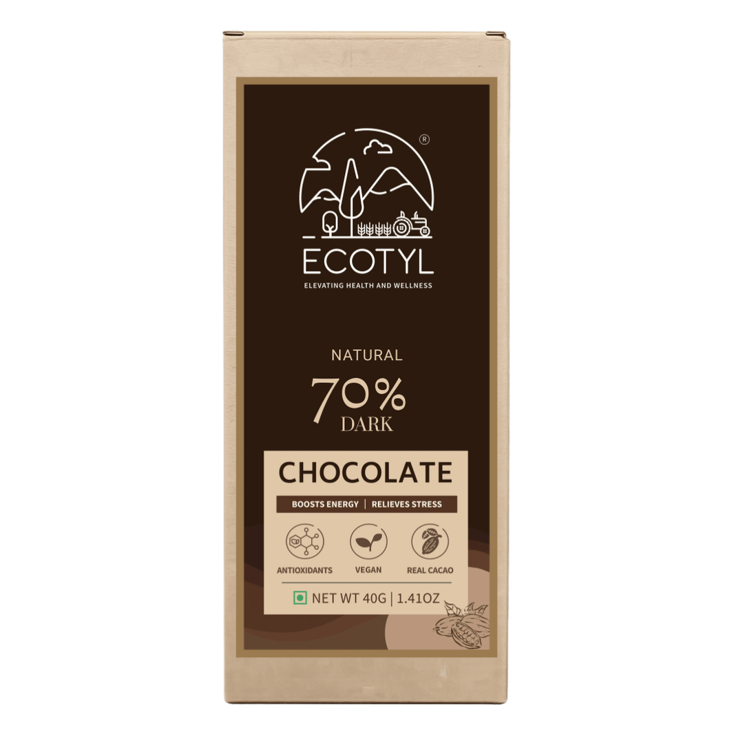 Ecotyl 70% Dark Chocolate | Rich Cocoa | Premium Indulgence | 40g