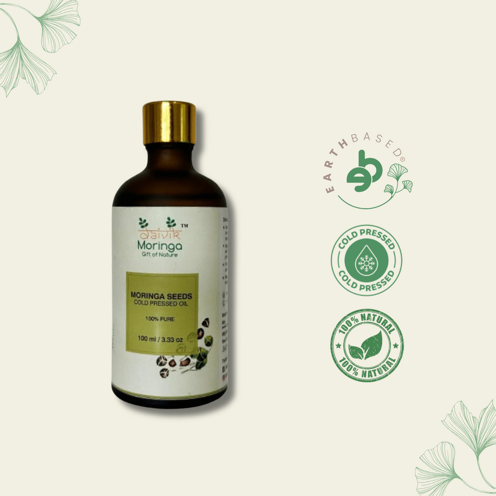 Daivik Moringa Seeds Cold Pressed Oil | 100% Natural | Hair Growth & Skin Care | 100 ml - EarthBased 