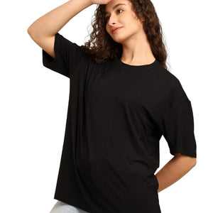 Women Oversized Bamboo T-Shirt – Soft, Breathable & Sustainable - EarthBased 