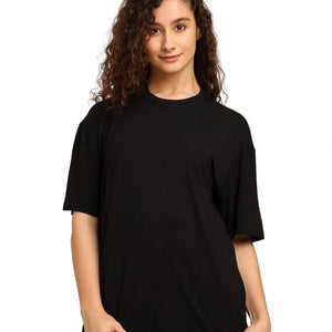 Women Oversized Bamboo T-Shirt – Soft, Breathable & Sustainable - EarthBased 