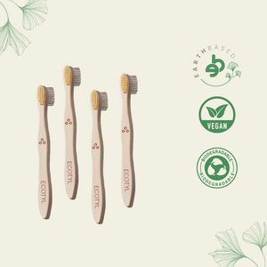 Ecotyl Bamboo Tooth Brush | Ultra Soft Bristles | Thorough Cleaning | Set of 4 - EarthBased 